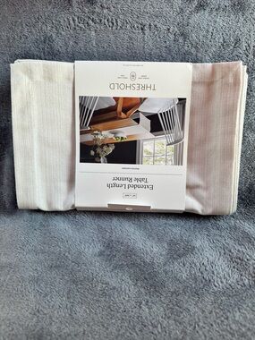 Threshold White Extended Length Table Runner